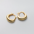 WANTME 925 Sterling Silver Statement Gold U-shaped Piercing Hoop Earrings for Women Fashion Simple European Loop Devise Jewelry