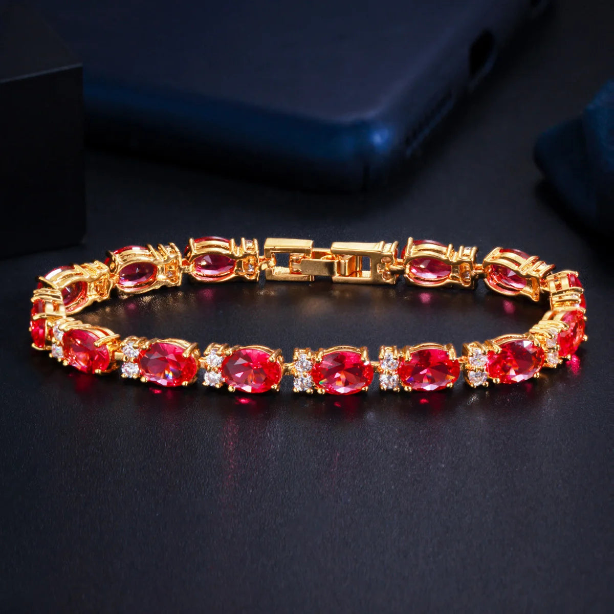 Pera Fashion Summer Style Light Blue Crystal Tennis Bangles for Women Silver Color Big Round Cubic Zirconia Link Bracelets B107