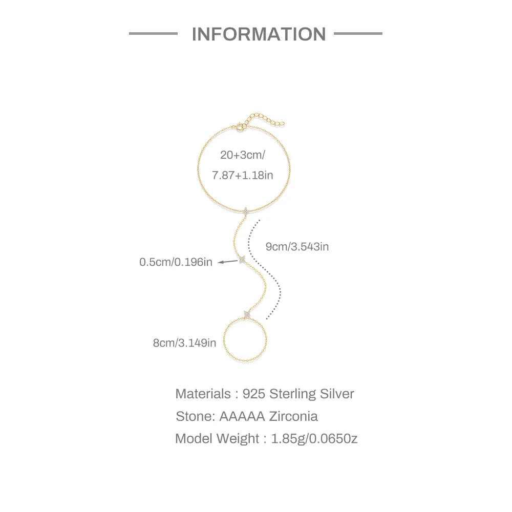 AIDE Female Anklets 925 Sterling Silver New Arrival Simple Design Summer Beach Fashion Long Chains Circle Ring Foot Anklet Jewel