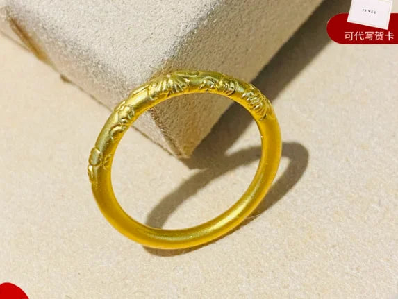 24k pure gold finger rings 3d hard gold jewelry 999 real gold wedding rings for women