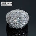 ICEBLING Full Moissanite Rings for Men Hip Hop Jewelry Original 925 Sterling Silver VVS Diamond Rings Gift
