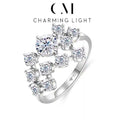 CHARMING 1CT 925 Sterling Silver Moissanite Diamond Rings for Women Handmade  6.5mm Round Cut Ring Engagement Bride Wedding Gift