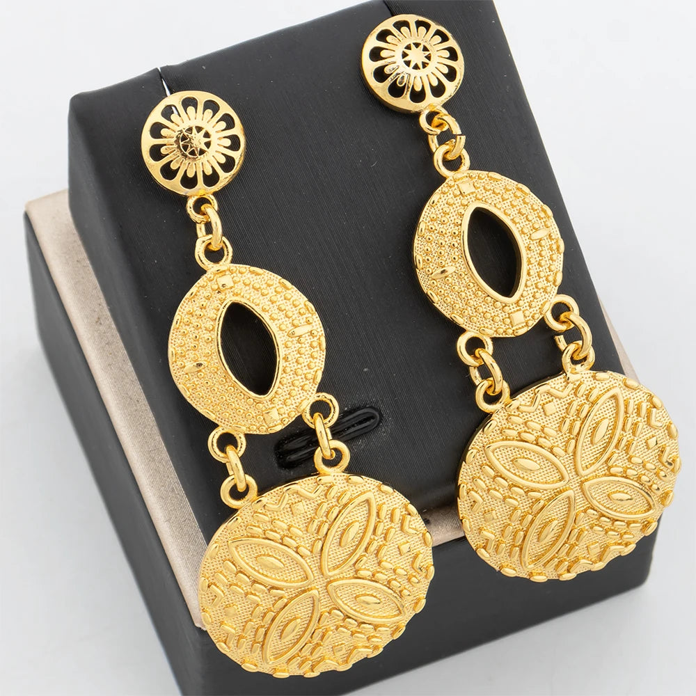 Fashion Earrings for Women Gold Color Vintage Water Drop Plant Leaves Earrings For Women Jewelry Accessory Party Girls Gifts