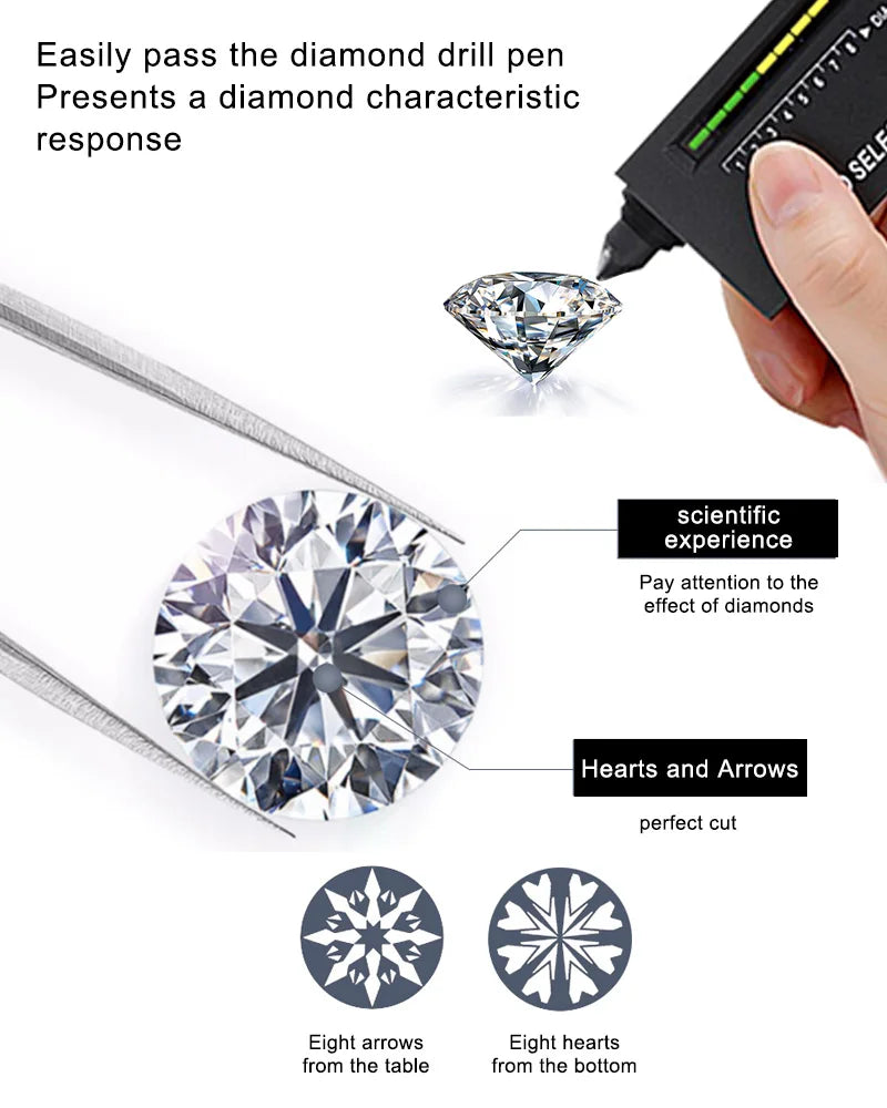 100% Real 14K Gold Engagement Rings 3ctw Moissanite Diamond Wedding Band Woman Valentine's Day Gift Hollow Gold Ring Jewelry