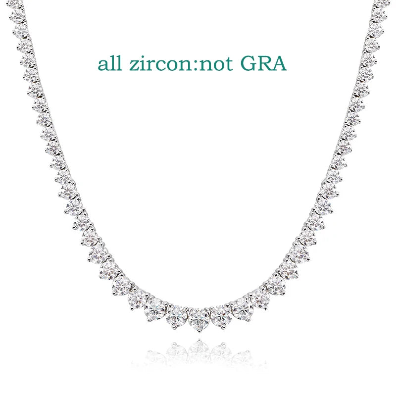 FCGJHW Full Diamond Gradient Zircon or Moissanite Tennis Necklace for Women Man Party Jewelry 925 Sterling Silver Chain 2026