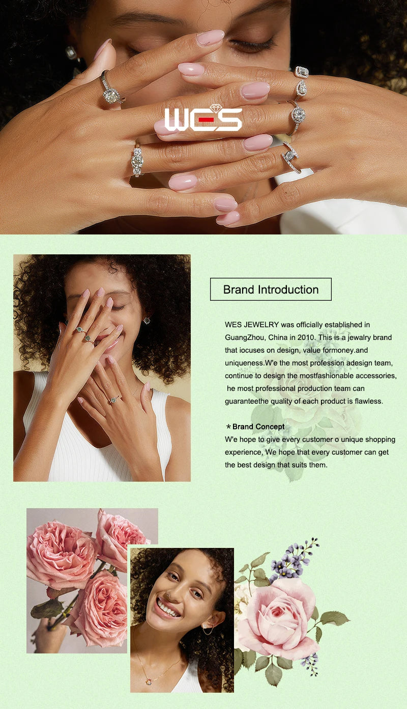 WES 100% 925 Sterling Silver Natural Crystal Moss Agate Jewelry Set for Woman Gold Plated Wedding Lady Gift Fine Jewelry