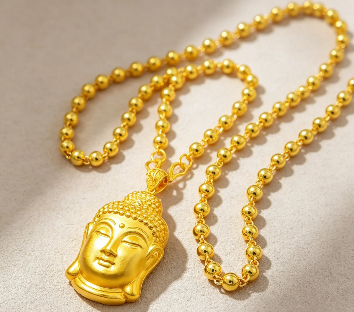 9999 Real Gold Round Bead Necklace Pendant Male Domineering Eagle Pendant Square Brand Clothed Drag  birthday gift