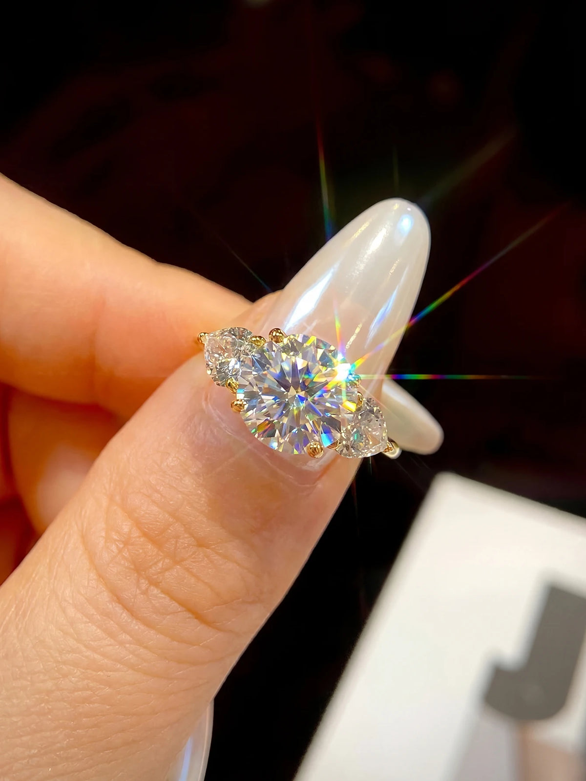925 Sterling Silver Luxury 3CT Big Moissanite Diamond Rings for Women Double Heart Zircon Eternity Engagement Fine Jewelry