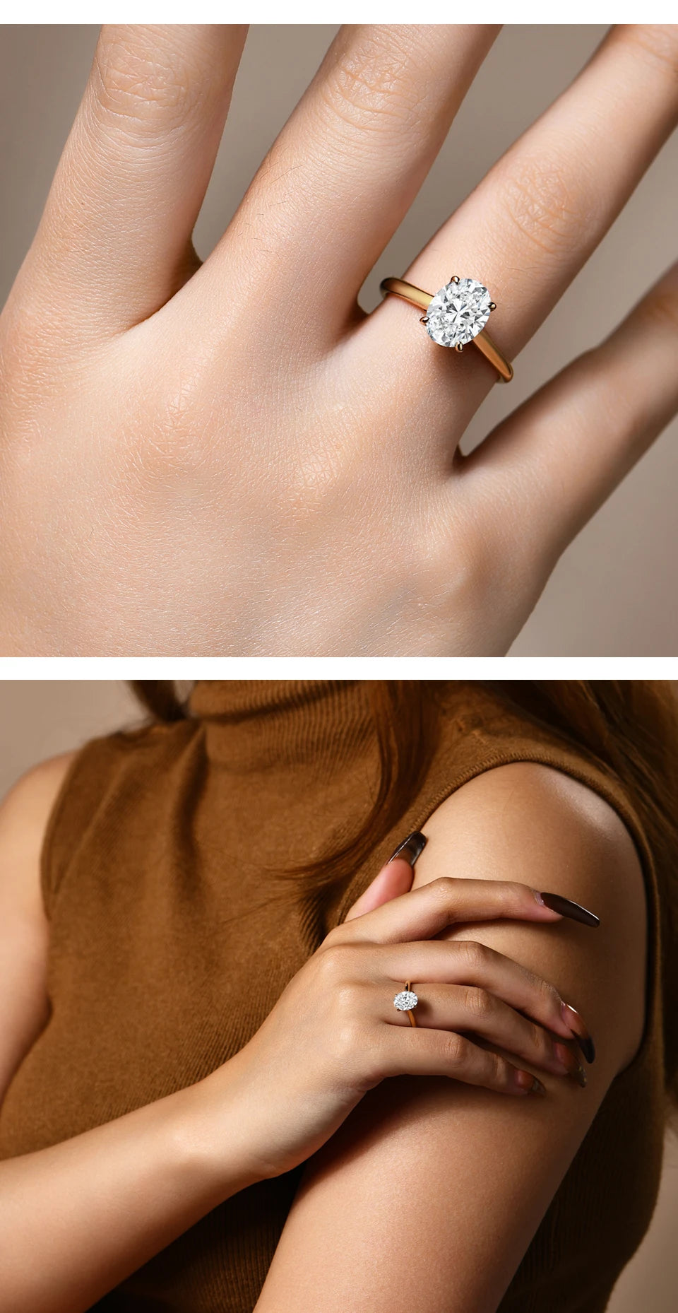 CHARMING Luxury 2.0CT Moissanite Rings Lab Diamond 10*7mm Engagement Wedding Rings 925 Sterling Silver Women Finger Band Jewely