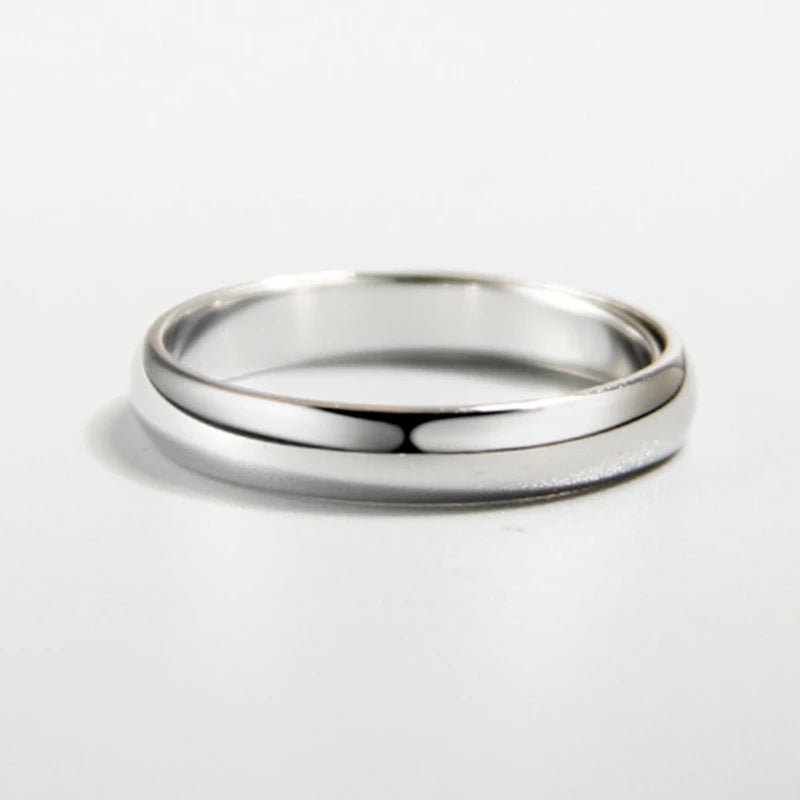 Trumium 100% Real 999 Pure Silver Jewelry Simple Adjustable Rings For Women Men Ring Fashion Bright Couple Ring Lover Gifts