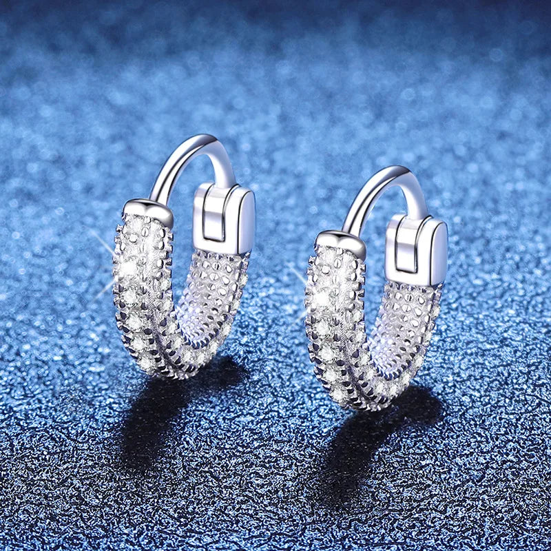 PT950 Platinum Inlaid 0.7 Carat Moissanite Earrings Light Luxury Versatile Women's Earrings Diamond Earrings PT950 Imprint