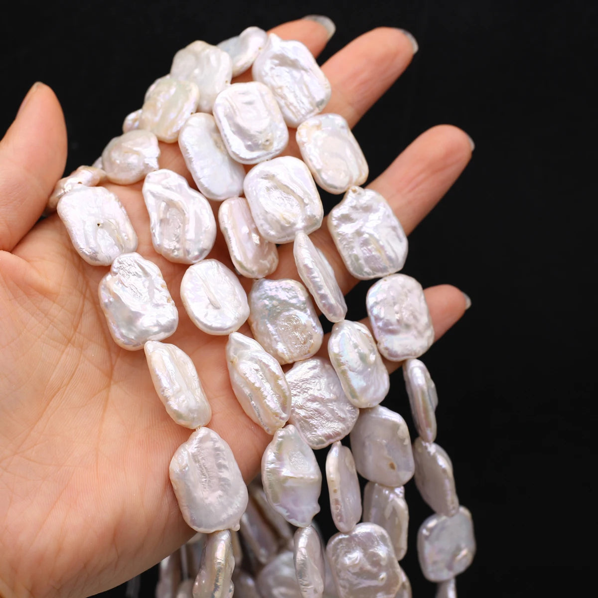 13x18mm Natural Pearl Baroque Freshwater Pearl Rectangular Beads for Jewelry Making DIY Necklace Earrings Bracelets Accessories