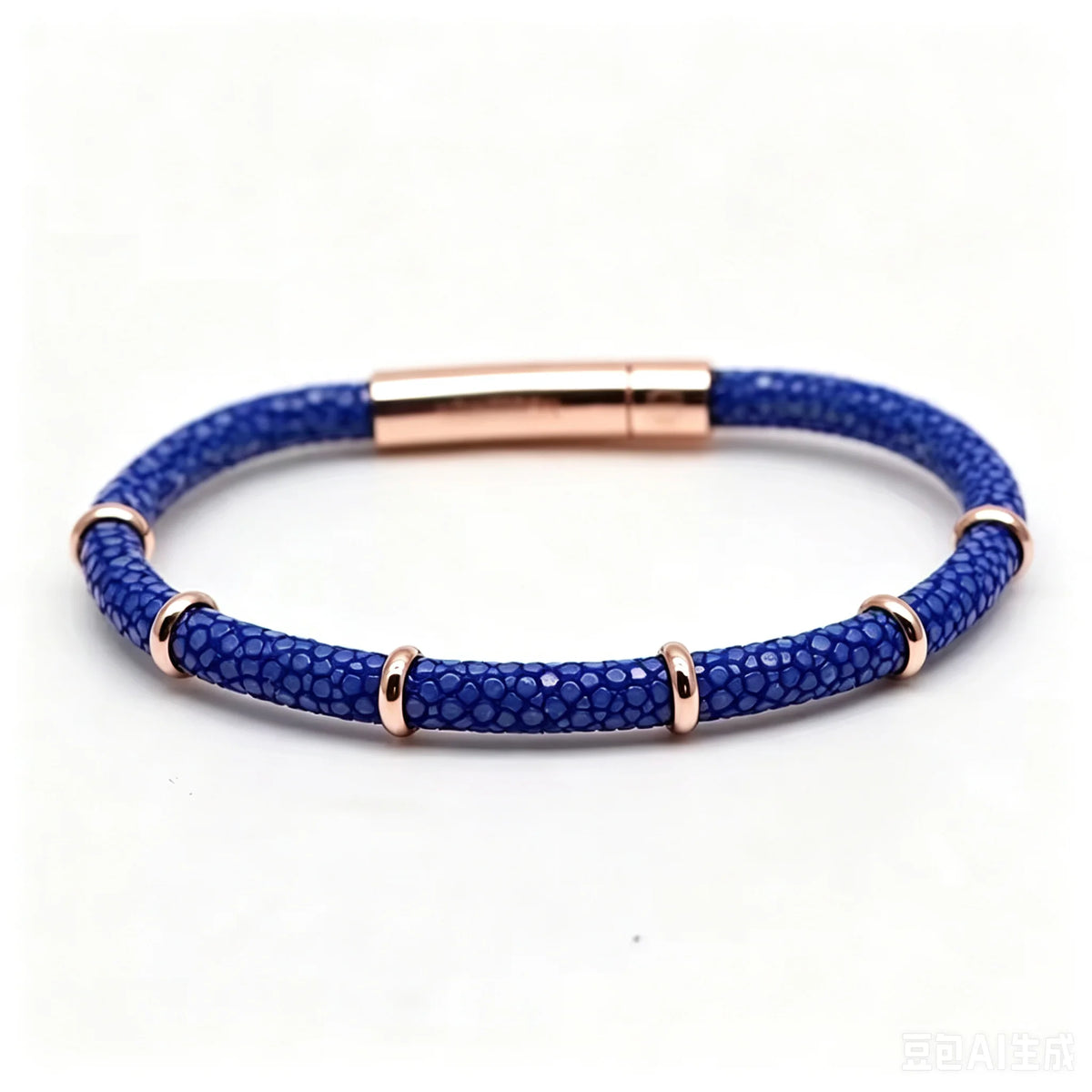 Genuine Stingray Leather Ring Beads Bracelet Double Bone Stinghd Style Gift for Birthday Gift Man Women Couple Bracelets Jewelry