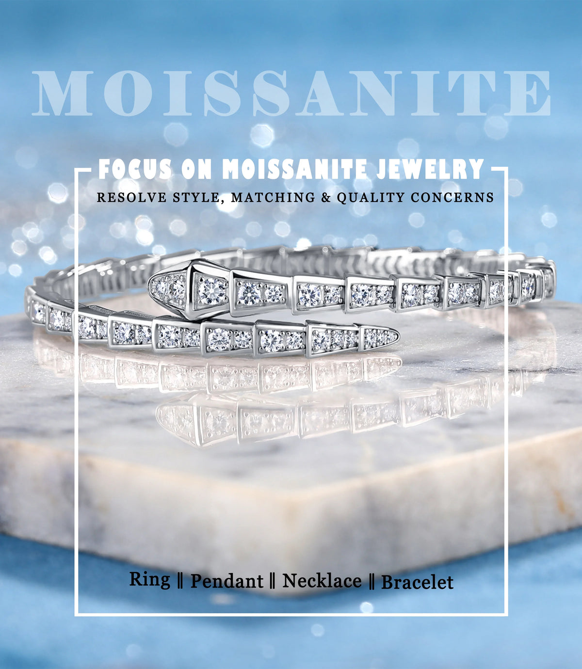 3.4CTW Moissanite Snake Stretch Bangle S925 Sterling Silver Flexible Serpent Bracelet For Women Wedding Party