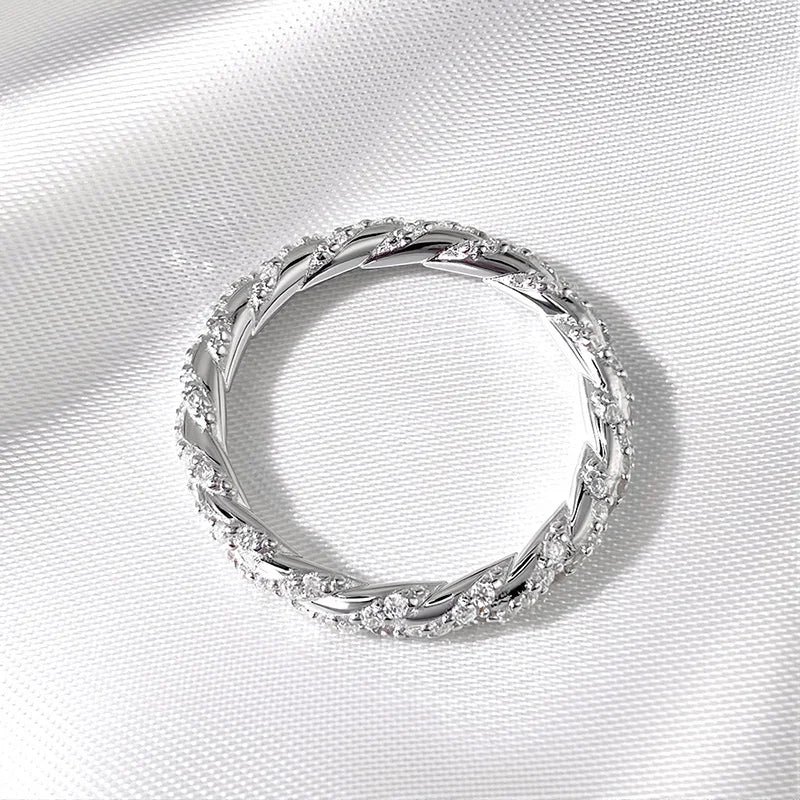 Smyoue 1mm All Real Moissanite Rings for Women Certified Full Diamond Bridal Jewelry 100% S925 Sterling Silver Wedding Bands GRA