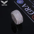 925 VVS Moissanite Ring Hip Hop Jewelry Bling Iced Out Round Square Moissanite Diamond Ring Men Women Gift