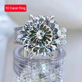 10ct High Carbon Diamond Rings for Women Men S925 Sterling Silver Hundred-sided cut Luxury Ultra Flash 5A Zircon Eternity Rings