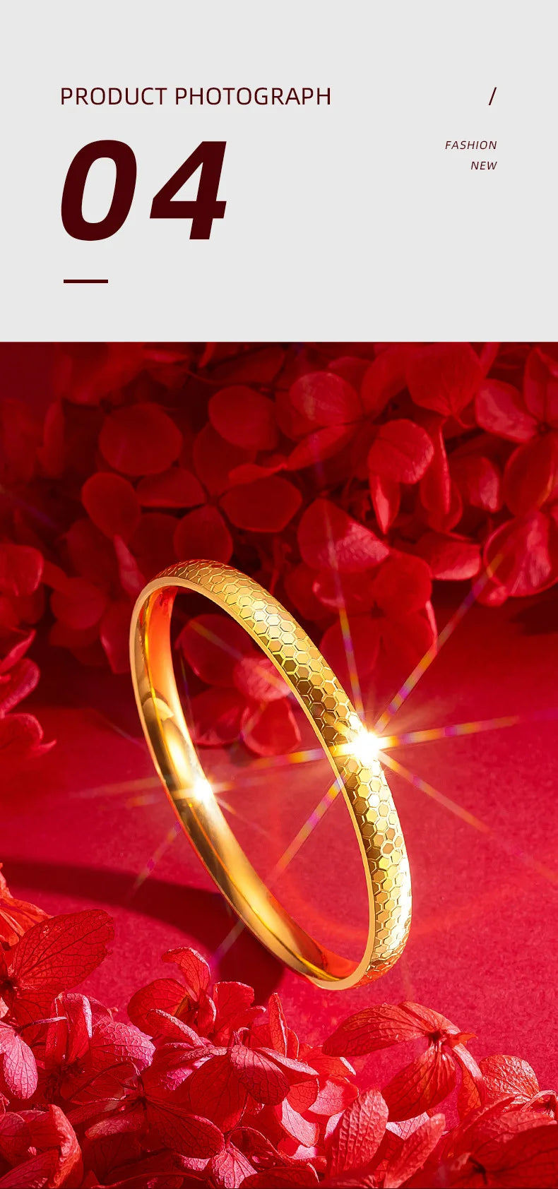 18K Yellow Gold Bangle Bracelet for Women Never Fade High Quality Fine Jewelry Wedding Engagement Bridal Party Gift for Her