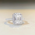 Luxury 18K white gold solid platinum PT950 Women's Sugar Emerald Raydean Cutting Moissanite Diamond Ring
