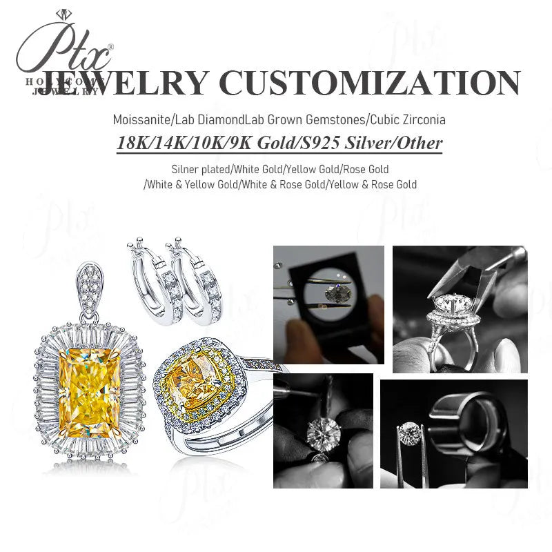 Open Ring All Lab Grown Diamond Round Cut Real 10K Gold Wedding Customized for Women Stackable Daily Charms Holycome Jewelry