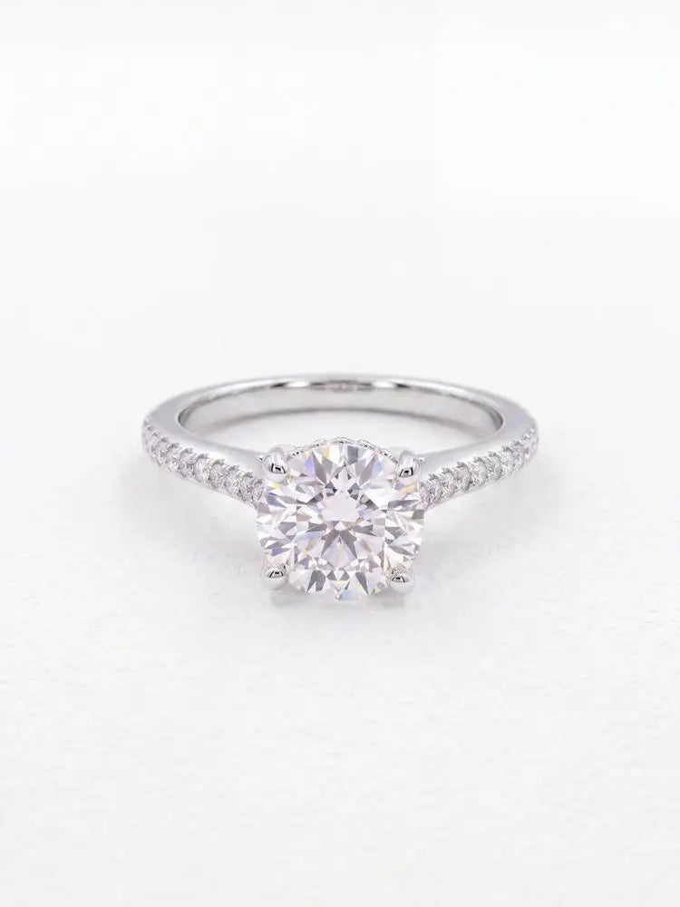 DWJ 2 Carat Gorgeous Round Moissanite Diamond Rings For Women Real 925 Sterling Silver Engagement Wedding Luxury Fine Jewelry