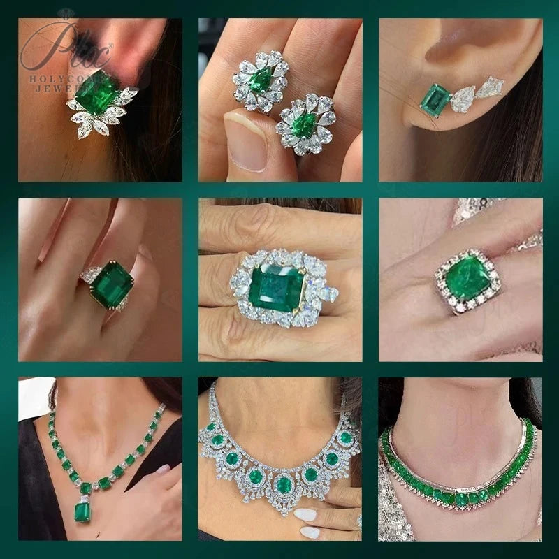 Jewelry Set Moissanite Jewelry Set Pear-shaped It Includes Ring Necklace & Earrings Suitable for Weddings and Ideal As A Gift
