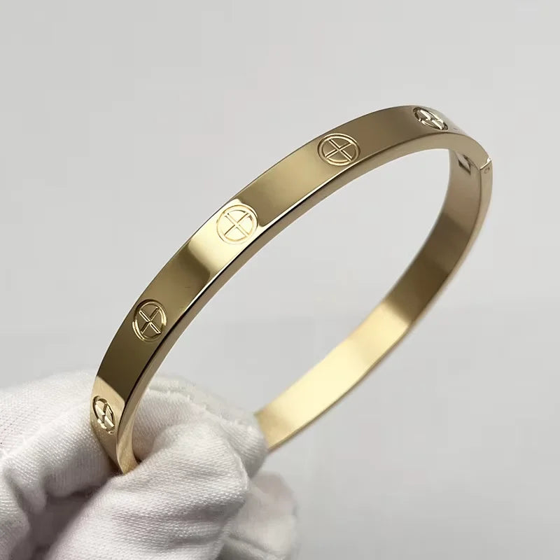 Luxury Brand Jewelry Fashion Stainless Steel Charm Luxury Jewelry LOVE Bangle SCREW Cartierred Bracelets