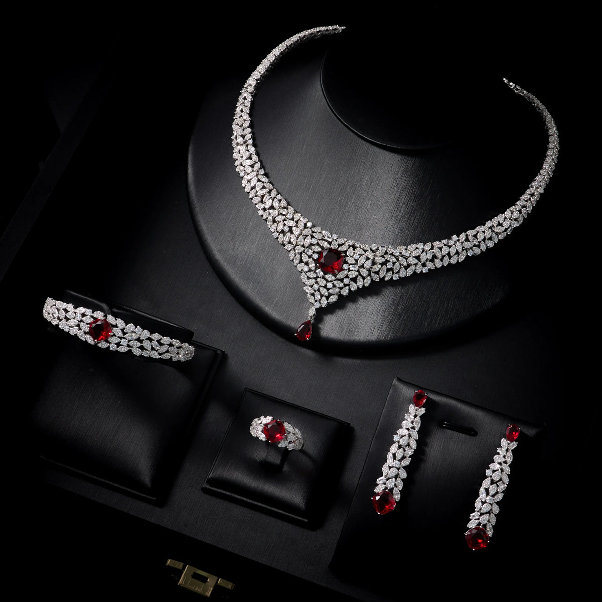 023818 Women Necklace Sets Cubic Zirconia Bridal Jewelry DuBai Saudi Wedding Engagement Party Festival Jewel Accessory