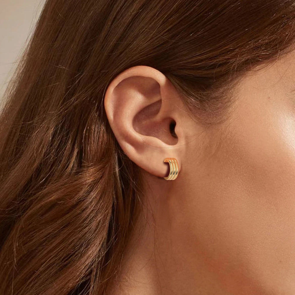 Fashion Earrings S925 Sterling Silver Plated with 18K Gold Ear Studs for Woman Party Jewelry Gift