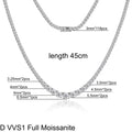 Full Moissanite Tennis Necklace Woman 925 Sterling Sliver Neck Chain Choker Necklace Sparkling Wedding Bridal Fine Jewelry Gifts