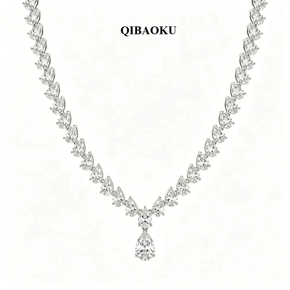 NASIAPear Moissanite Tennis Necklaces for Women Lab Diamond S925 Sterling Silver Plated 18k Wedding Moissanite Necklace 2026