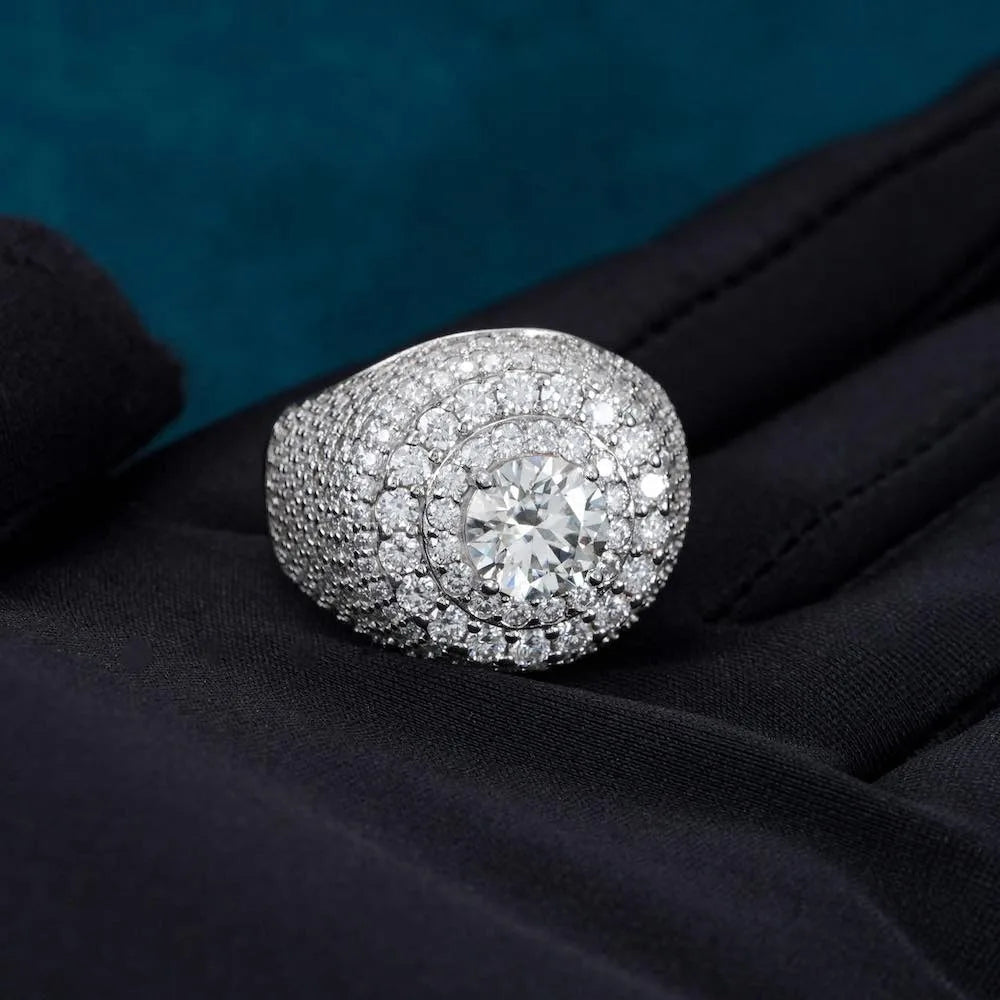 ICEBLING Full Moissanite Rings for Men Hip Hop Jewelry Original 925 Sterling Silver VVS Diamond Rings Gift