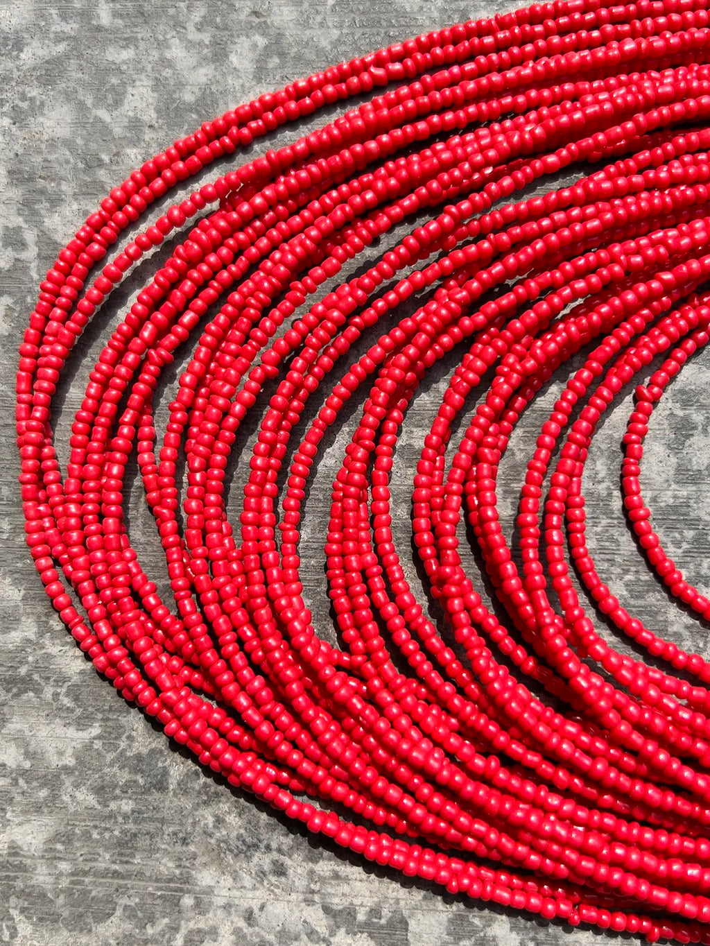 A bohemian‑style handmade beaded multi‑layer red beaded necklace for women, seaside vacation jewelry