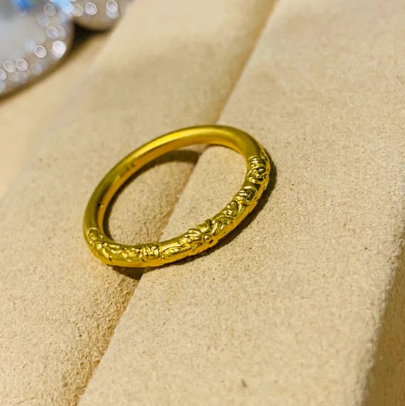 24k pure gold finger rings 3d hard gold jewelry 999 real gold wedding rings for women