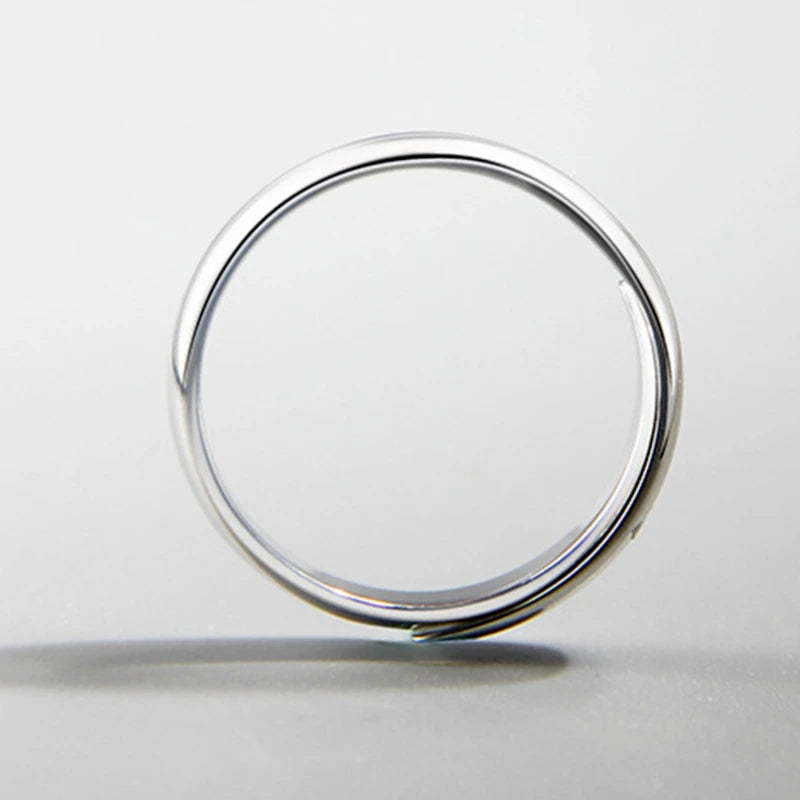 Trumium 100% Real 999 Pure Silver Jewelry Simple Adjustable Rings For Women Men Ring Fashion Bright Couple Ring Lover Gifts