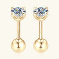 10k Solid Gold 0.6cttw D Color Moissanite Stud Earrings Screwback Real Au417 Yellow Gold Mosan Diamond Earrings Fine Jewelry