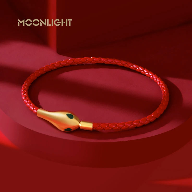 Classic Design Luxury Snakehead Bangles for Women Fashion Jewelry Genuine Braided Leather Bracelets Party Gifts Wholesale