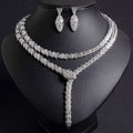 Designer Collection Style Long Necklace Earrings Inlay Full Cubic Zircon Plated Gold Color Snake Snakelike Party Jewelry Sets