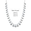 Tezzc Round Party Necklace 925 Sterling Silver With White Gold   Luxury Wedding Tennis Necklace for Women  Full Diamond Jewelry