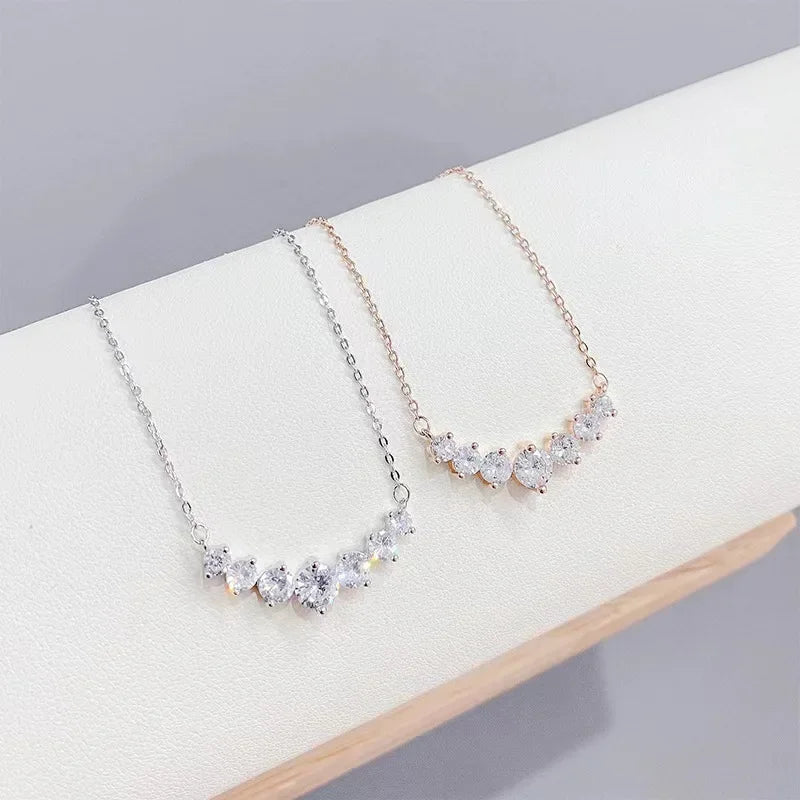 PT950 Morganite Seven-Star Necklace - Straight Drop Pendant Jewelry for Women - Simple and Elegant - High-End Necklace