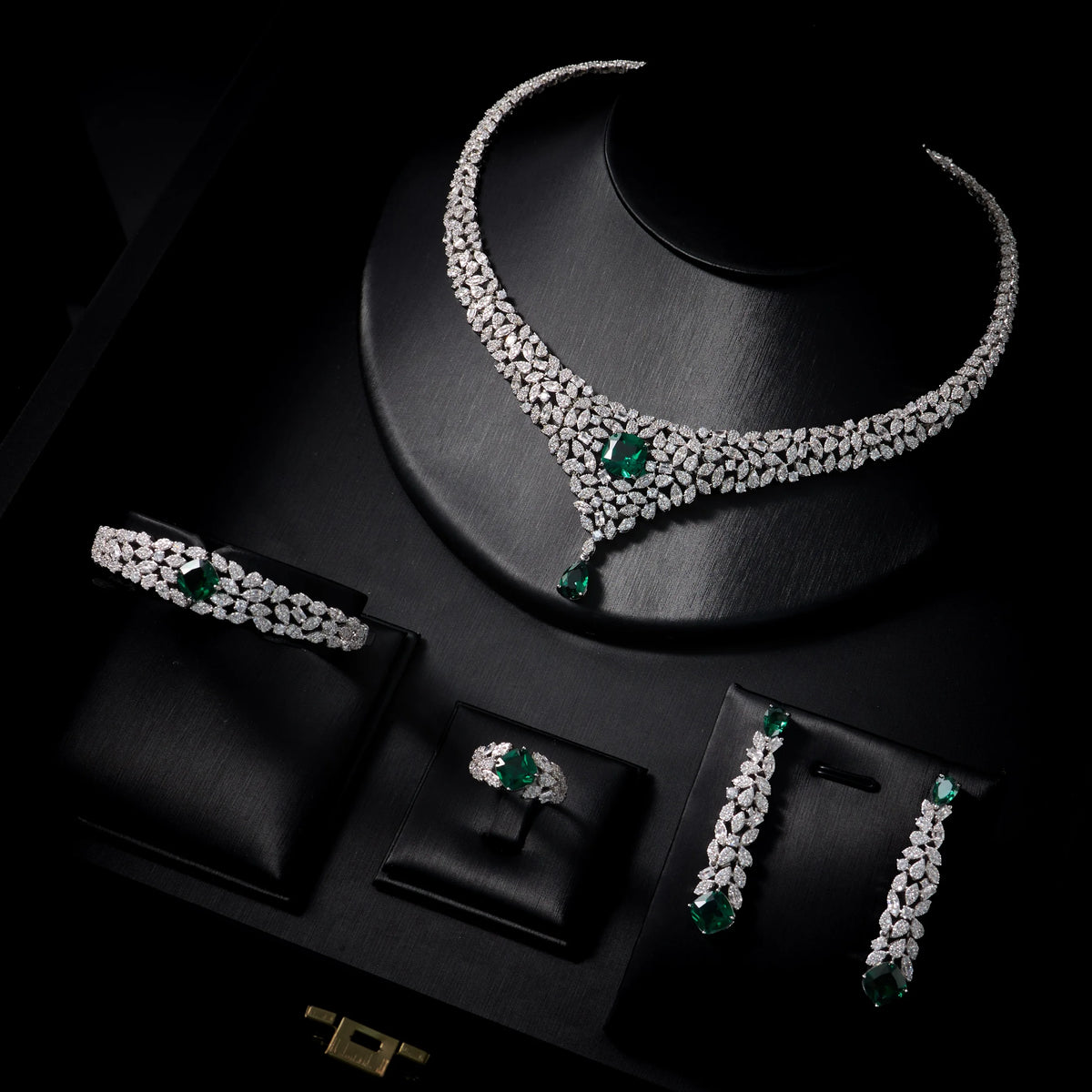 023818 Women Necklace Sets Cubic Zirconia Bridal Jewelry DuBai Saudi Wedding Engagement Party Festival Jewel Accessory