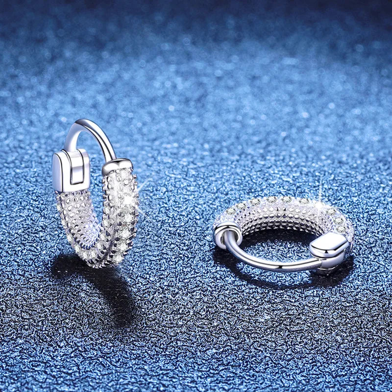 PT950 Platinum Inlaid 0.7 Carat Moissanite Earrings Light Luxury Versatile Women's Earrings Diamond Earrings PT950 Imprint