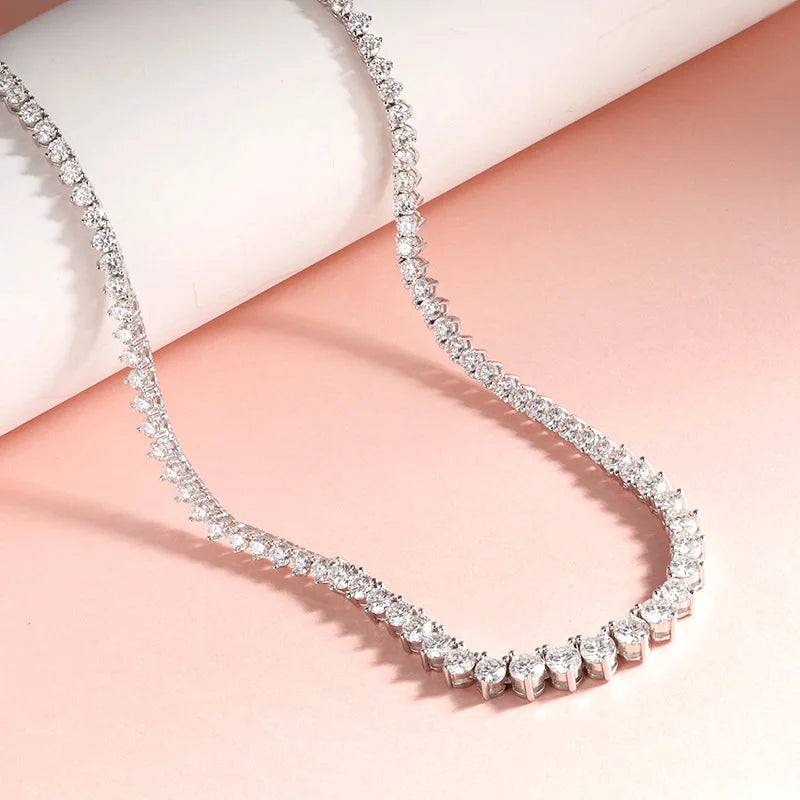 FCGJHW Full Diamond Gradient Zircon or Moissanite Tennis Necklace for Women Man Party Jewelry 925 Sterling Silver Chain 2026