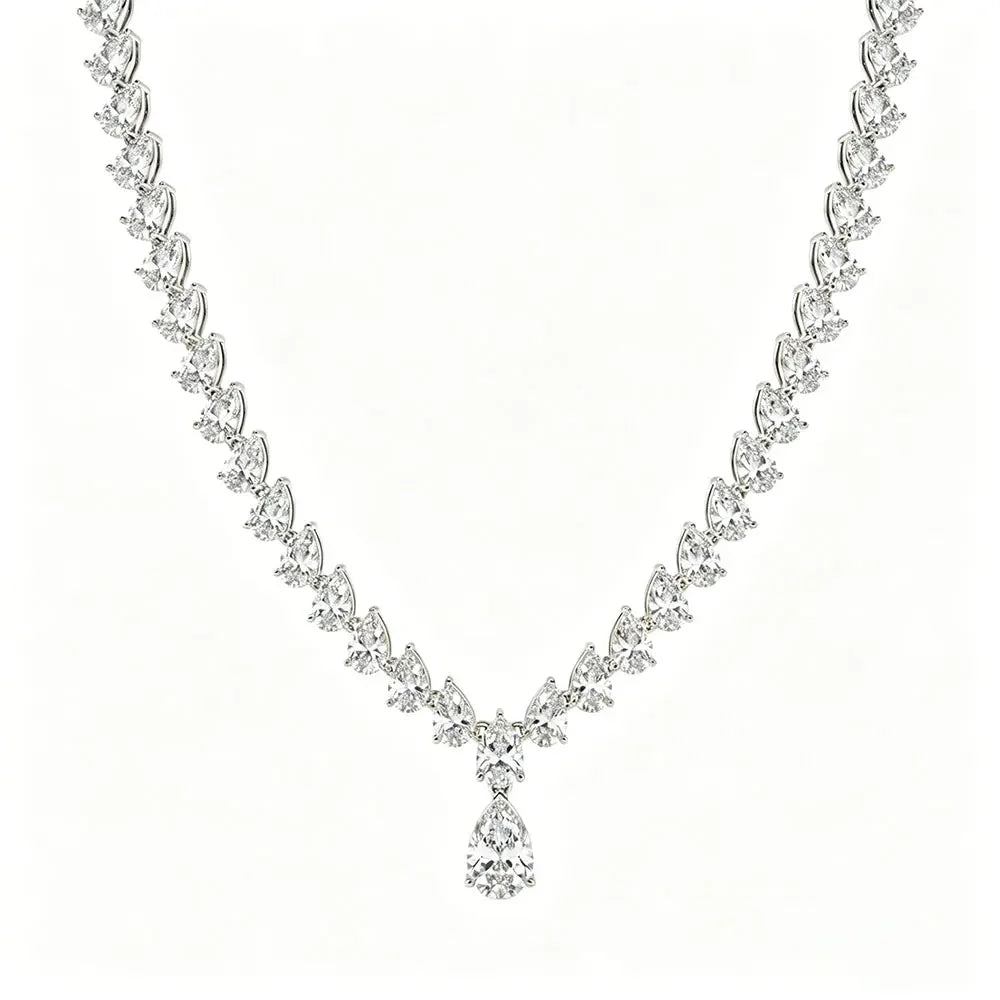NASIAPear Moissanite Tennis Necklaces for Women Lab Diamond S925 Sterling Silver Plated 18k Wedding Moissanite Necklace 2026