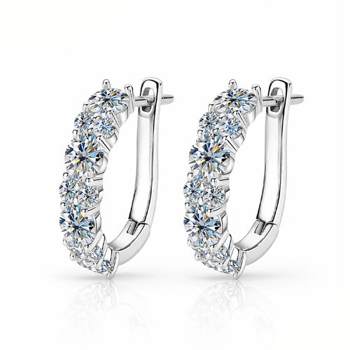 925 Sterling Silver Moissanite Earrings - Simple, Elegant, Classic, Versatile, High-Quality, Suitable for Both Men and Women