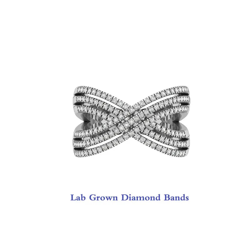 0.62Ctw DEF VS VVS Round Cut HPHT Lab Grown Diamond Cross Ring Unisex Platinum 950 Band Fashion Essential Jewelry Items