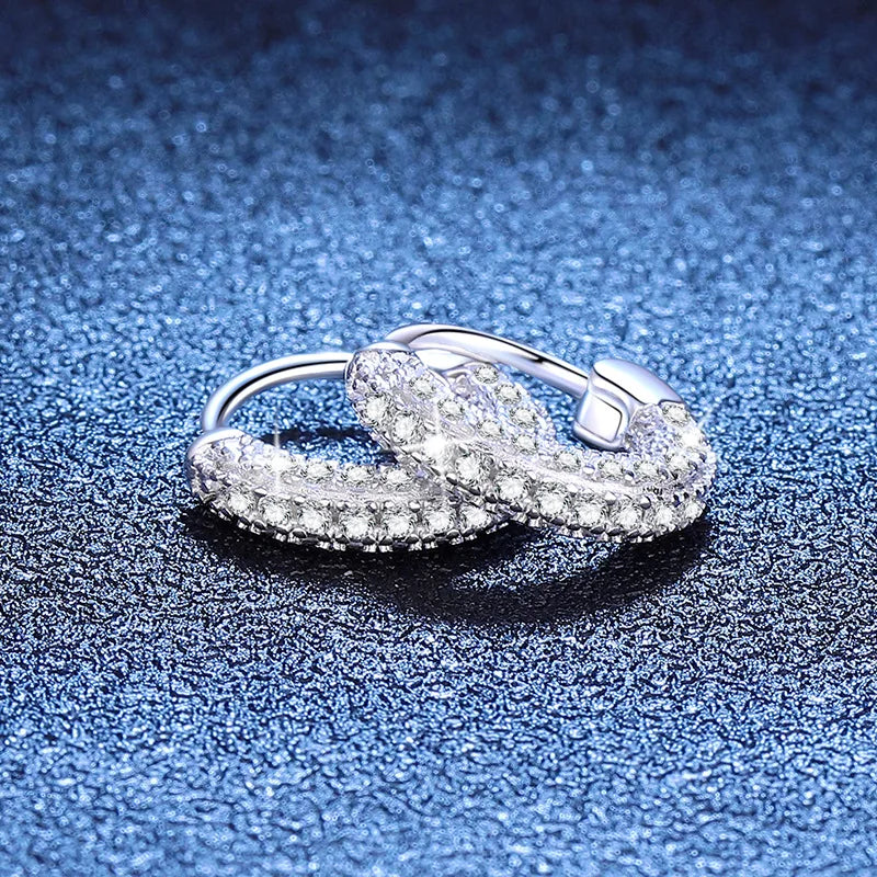 PT950 Platinum Inlaid 0.7 Carat Moissanite Earrings Light Luxury Versatile Women's Earrings Diamond Earrings PT950 Imprint