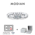 MODIAN 0.2CT Moissanite Beaded Lab Diamond Rings 925 Sterling Sliver Delicate Stackable Finger Rings For Women Fine Jewelry