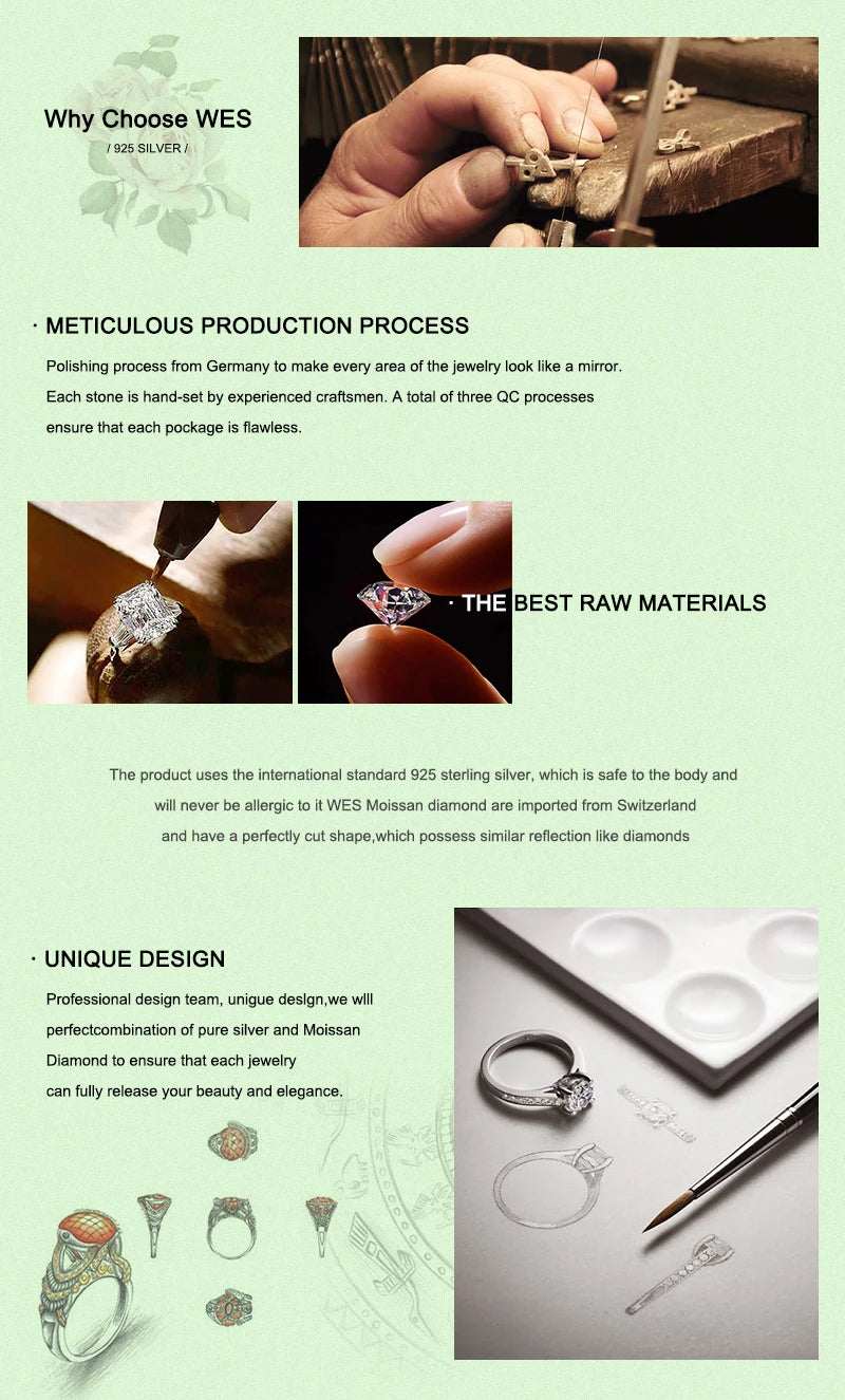 WES 100% 925 Sterling Silver Natural Crystal Moss Agate Jewelry Set for Woman Gold Plated Wedding Lady Gift Fine Jewelry