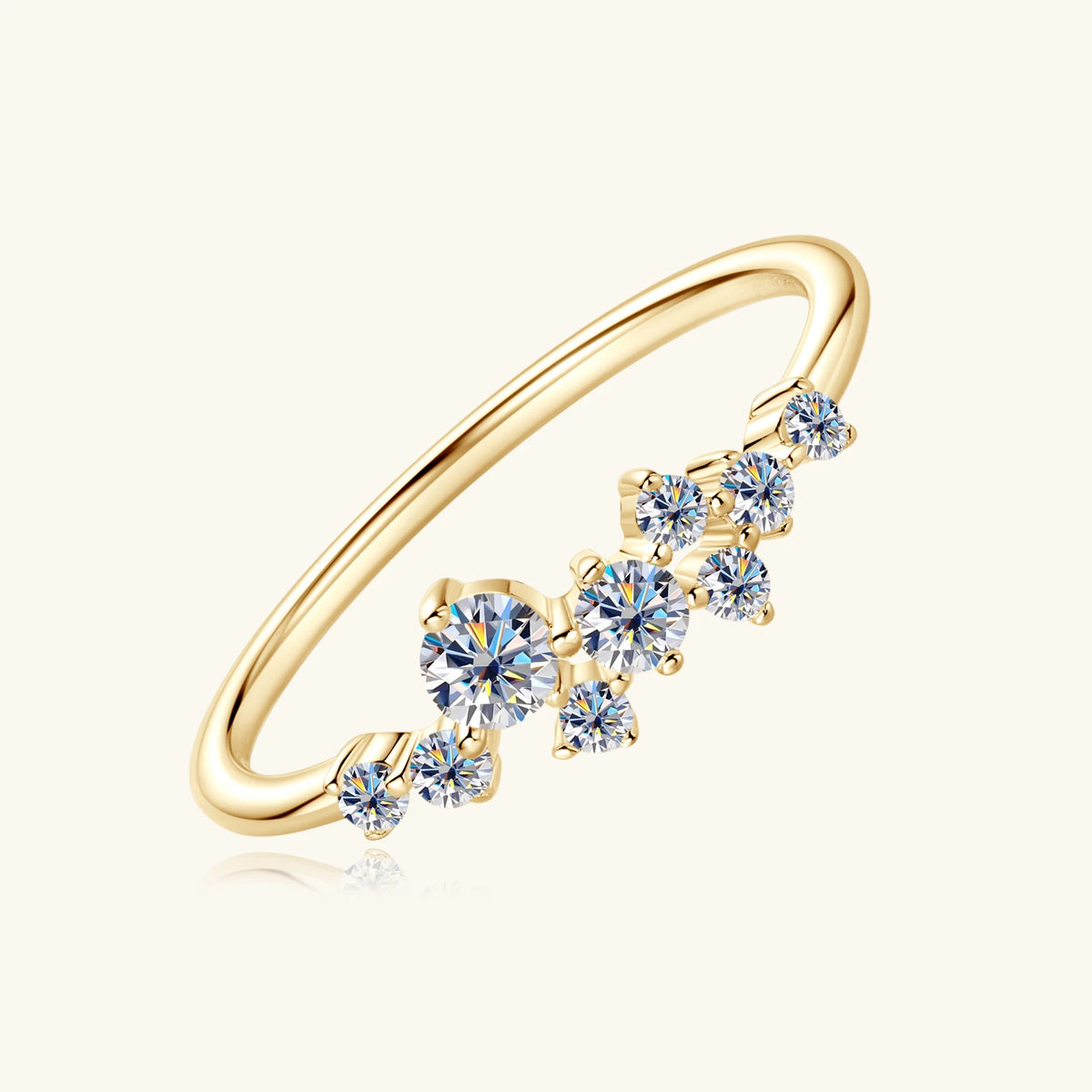 Delicate Full Moissanite Rings For Women 925 Sterling Silver Diamond Wedding Band Women's Stackable Tiny Ring Anniversary Gift